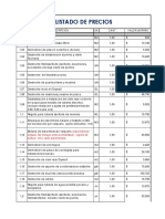 Lista de Precios Contratistas