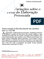 Cinco Variações Sobre o Tema Da Elaboração Provocada - J-A Miller