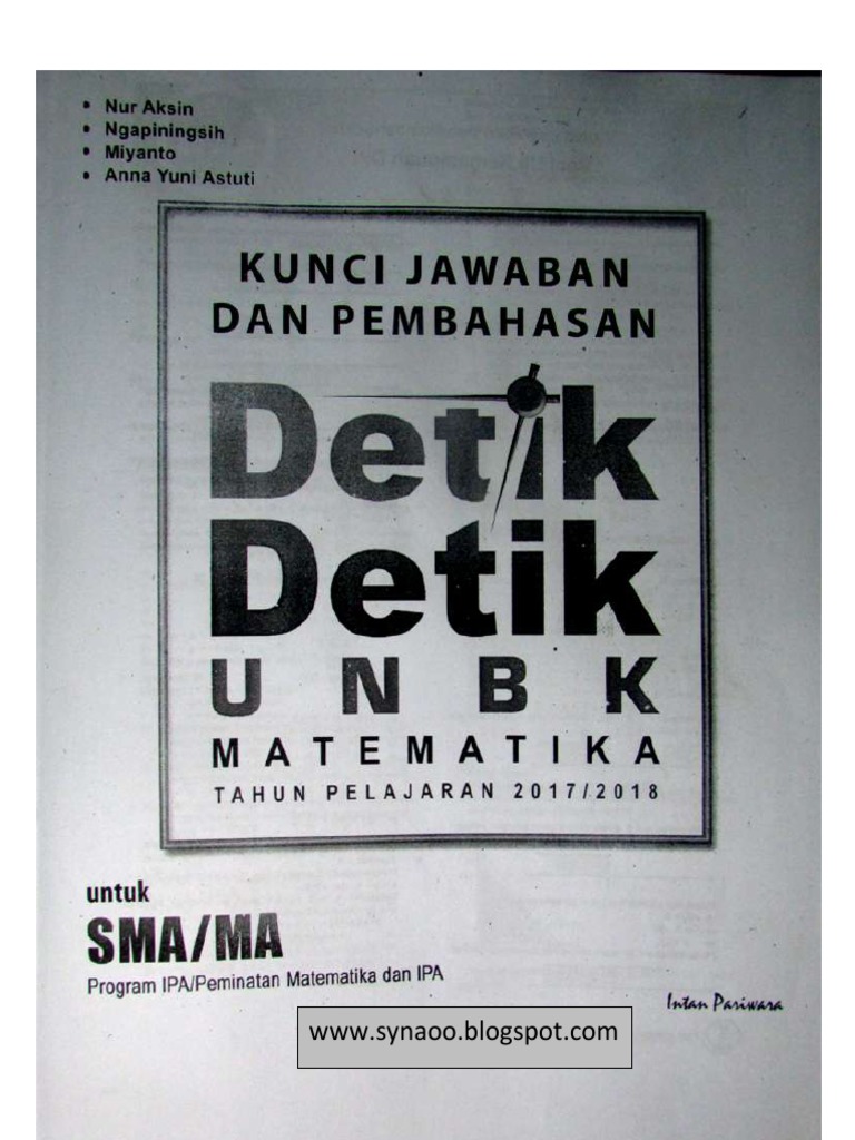 Kunci Dan Pembahasan Detik Detik Un Matematika Sma 2018 Pdf