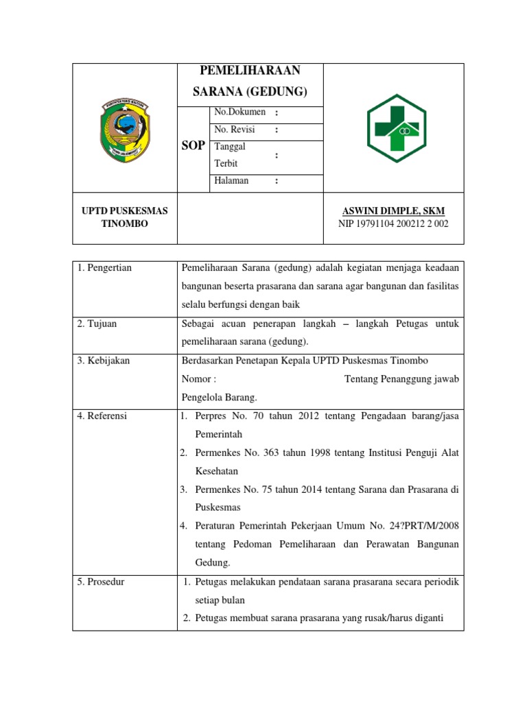 Sop Pemeliharaan Sarana