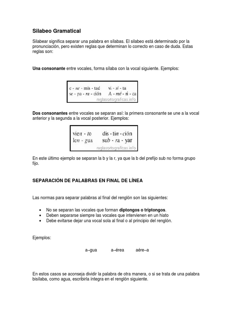 Silabeo Gramatical y Poetico | PDF | Vocal | Sílaba
