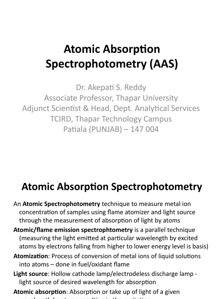 Atomic Absorption Spectrophotometry