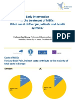 Fit For Work Europe: What Can Early Intervention in MSDs Deliver For Patients and Health Systems?