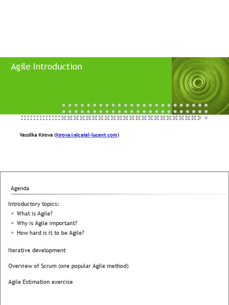Agile Introduction: Vassilka Kirova | PDF | Scrum (Software Development ...