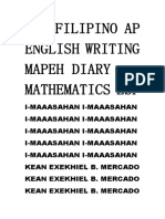 MTB Filipino Ap English Writing Mapeh Diary Mathematics Esp