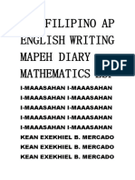 Filipino AP, English Writing & MAPEH Diary