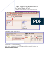 Configuration Data For Batch Determination