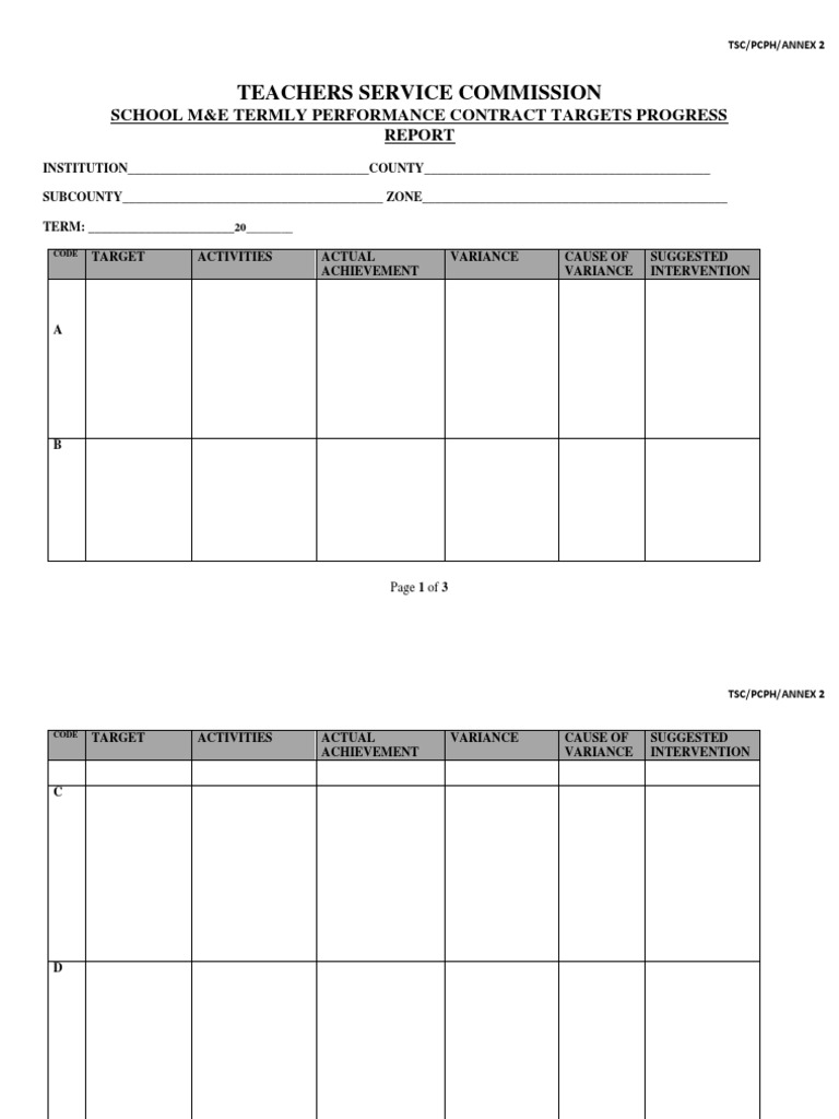 Termly Performance Contract Report | PDF