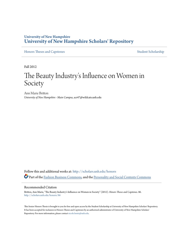 The Beauty Industrys Influence on Women in Society | Self Esteem ...