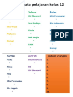Jadwal Mata Pelajaran