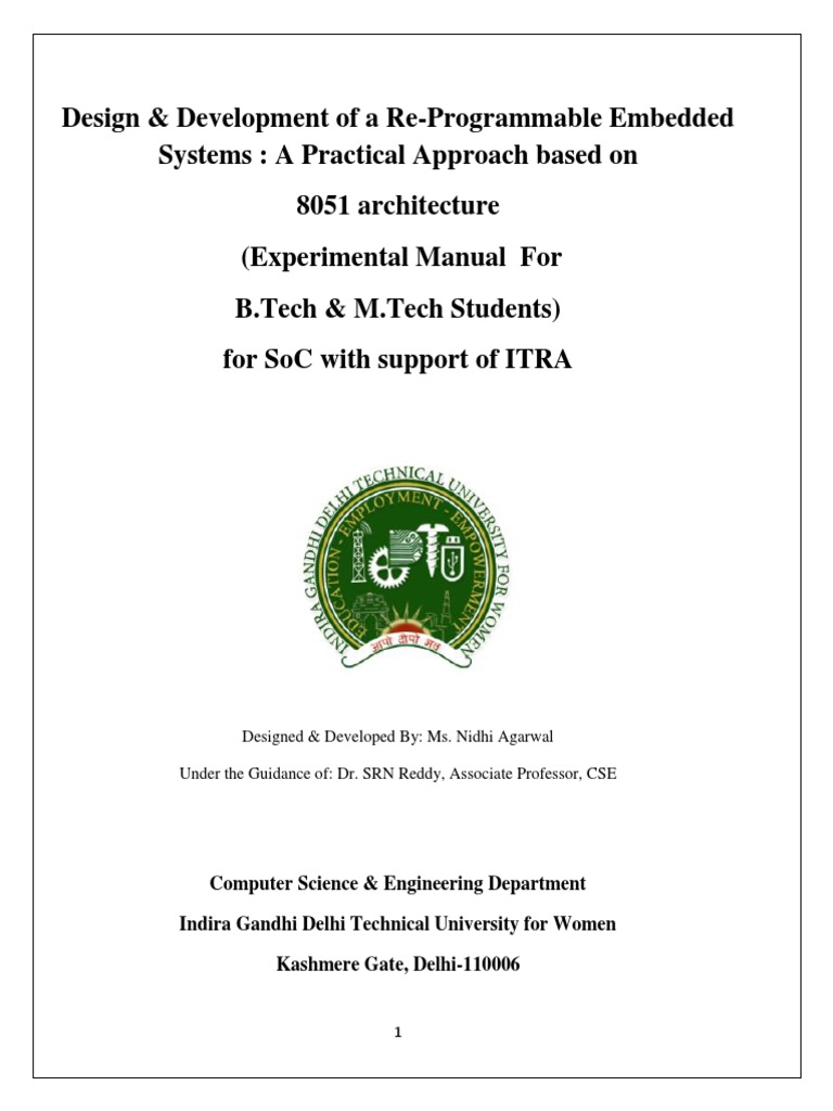 LAB Manual 8051 PDF Microcontroller Embedded System