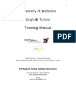 University of Waterloo English Tutors Training Manual