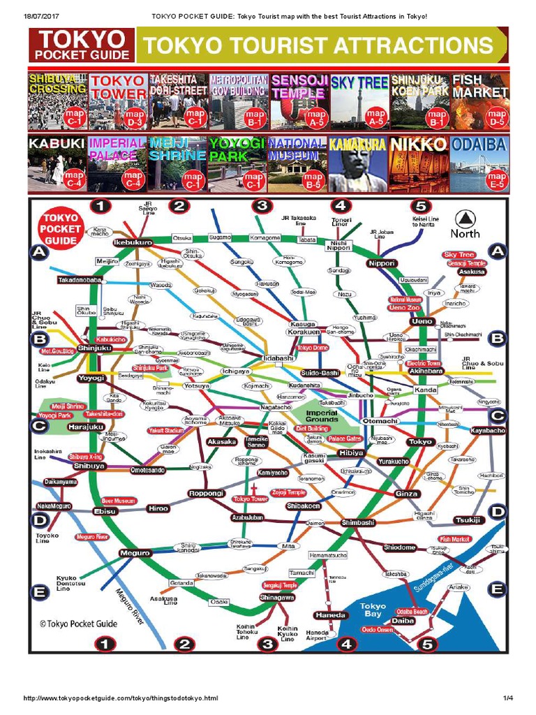 TOKYO POCKET GUIDE - Tokyo Tourist Map With The Best Tourist