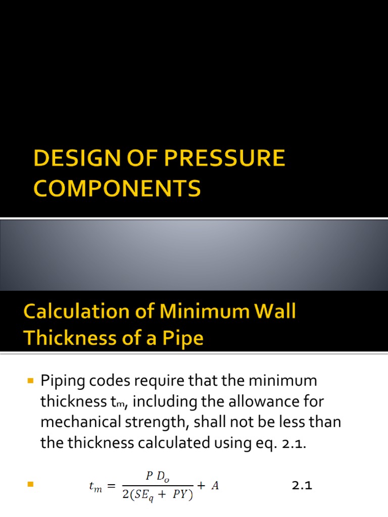 Minimum Wall Thickness for Piping | PDF | Pipe (Fluid Conveyance ...