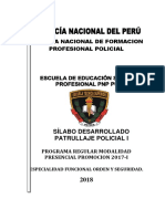 Silabo Desarrollado de Patrullaje Policial(Chiclayo9