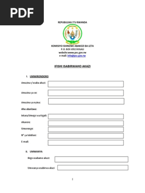 Application Form Kinyarwanda