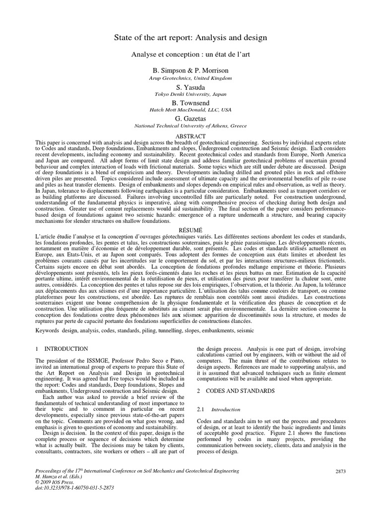 State of The Art Report Analysis and Design PDF Strength Of