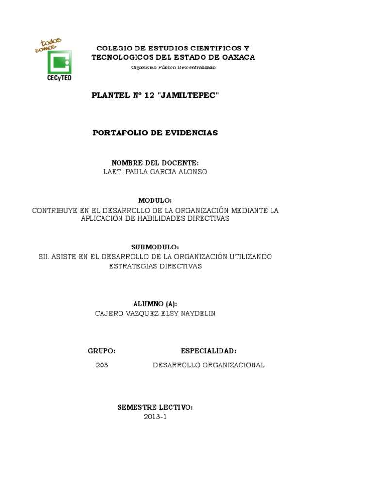 Portada Portafolio de Evidencias PREPA | PDF