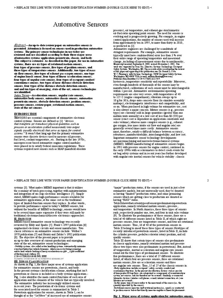 Automotive Sensors: - An Up-To-Date Review Paper On Automotive Sensors ...