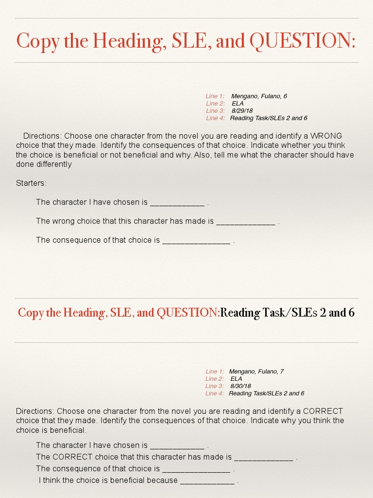 Reading Tasks 8th 8 28 - 8 31 | PDF | Cognition | Psychological Concepts