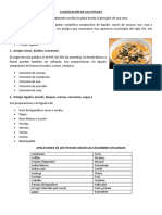 Clasificación de Los Potajes