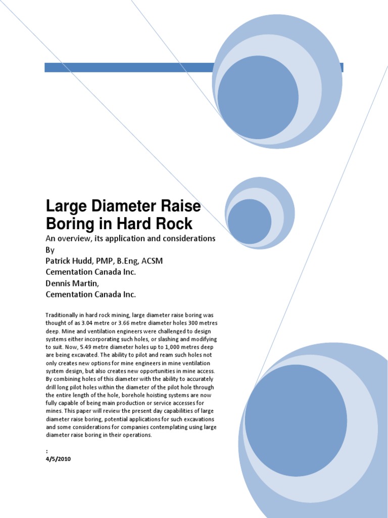 Large Diameter Raise Boring Overview | PDF | Drilling | Geotechnical ...