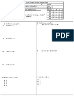 Prova Matemática 3° Bimestre 8 Ano