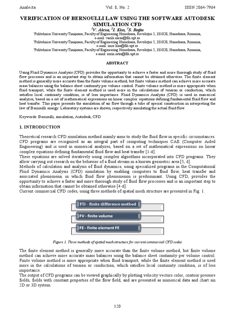 Verifying Bernoulli's Law with Autodesk CFD | PDF | Computational Fluid ...
