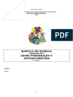 MODULO DE QUIMICA  N°1 Leyes ponderales y estequiometria  2 MEDIO 2015