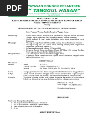 Sk Ketua Ponpes Tanggul Hasan
