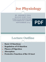 Digestive Physiology Lecture on GI Functions, Regulation, Phases of Digestion and Absorption