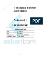 Principles of Islamic Business and Finance: Assignment 1 Askari Bank