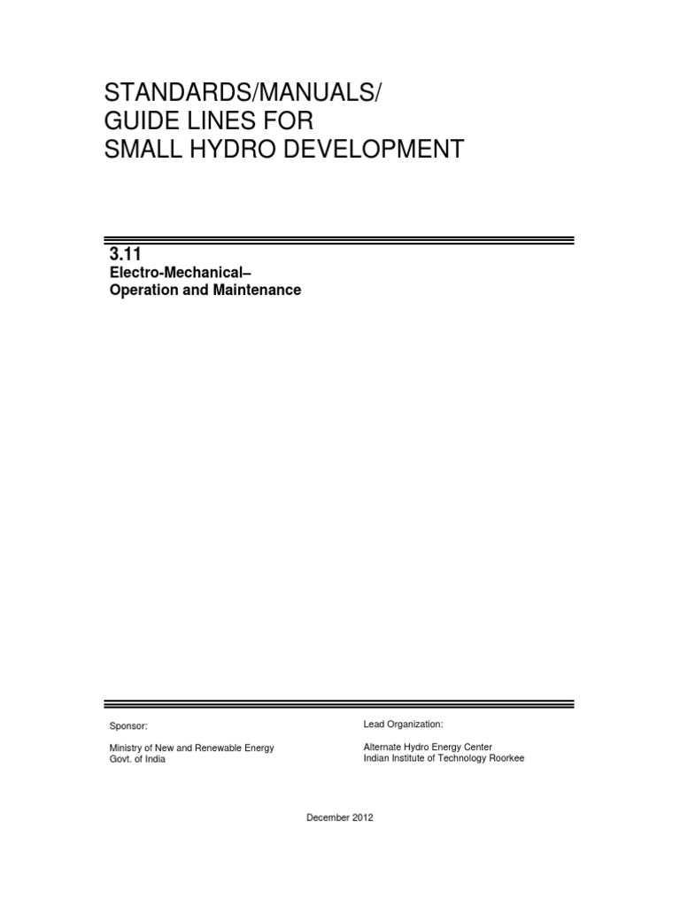 Guidelines for Small Hydro O&M | PDF | Valve | Electrical Substation