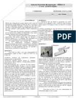 Lista de Exercícios para Recuperação Fícica I 3º Ano 1ºTRI