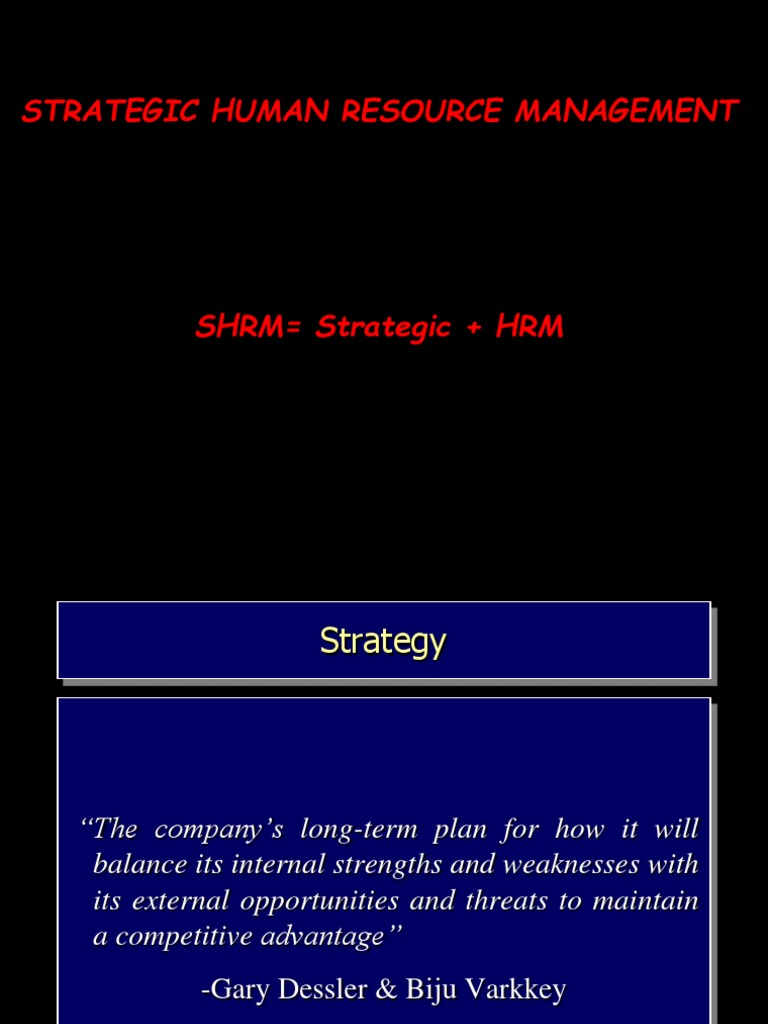 Strategic Human Resource Management (SHRM) | PDF | Human Resource ...
