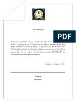 Declaração religiosa de participação