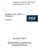 Academic Year 2010-11 Trimester V: Financial Management of Banks, Nbfcs and Insurance Companies in India