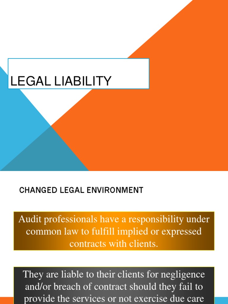 Legal Liability CH 5 PDF Financial Audit Certified Public Accountant