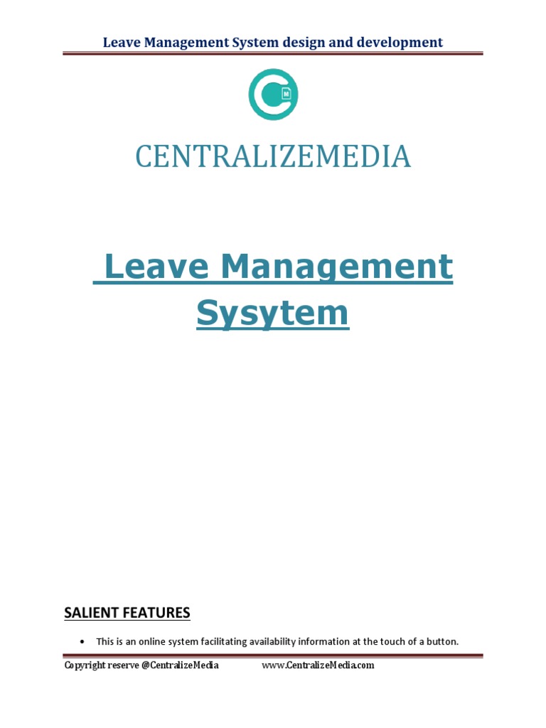 Leave Management System | PDF | Copyright | Application Software