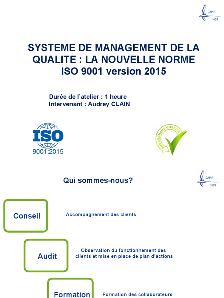 SMQ La Nouvelle Norme Iso 9001 V2015 | PDF | Management de la qualité ...