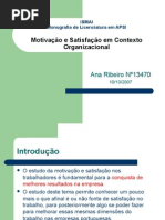 motivação e satisfação em contexto organizacional