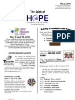 May 2 2010 Spirit of Hope Newsletter, Hope Evangelical Lutheran Church