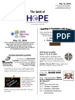 May 16 2010 Spirit of Hope Newsletter, Hope Evangelical Lutheran Church
