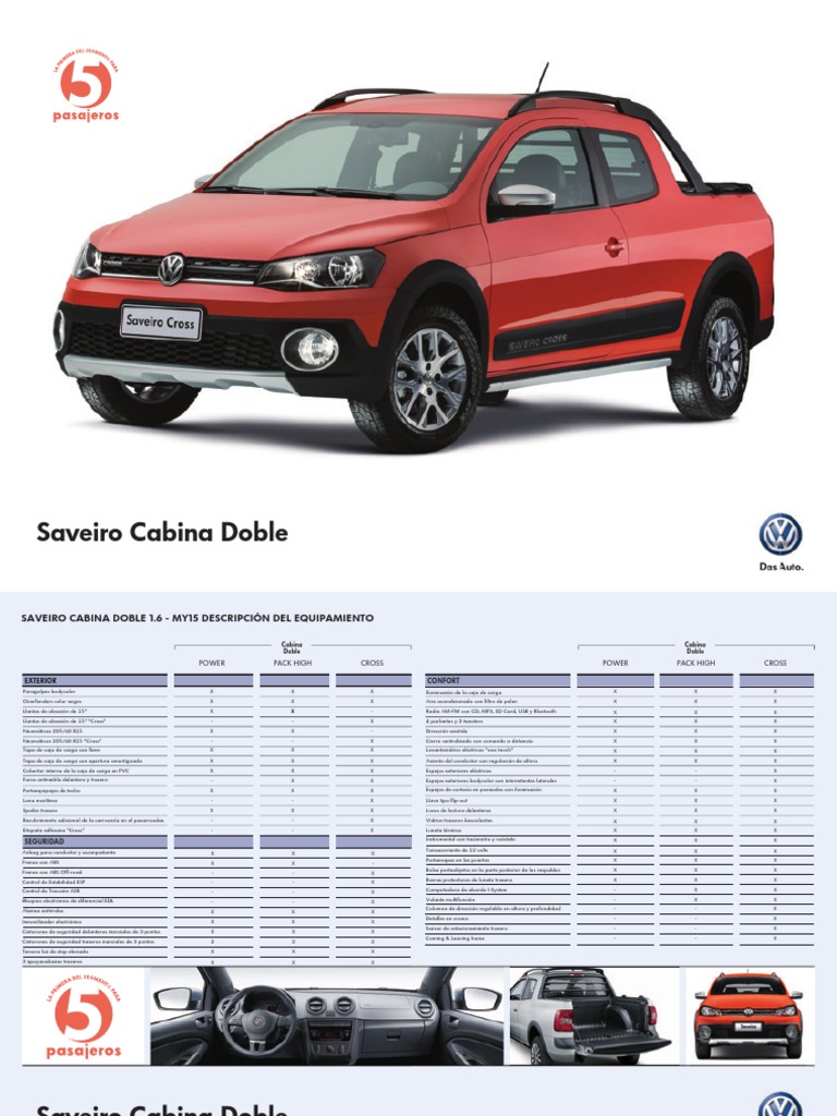 Dimensiones y medidas Saveiro Doble Cabina | PDF | Industria automotriz ...