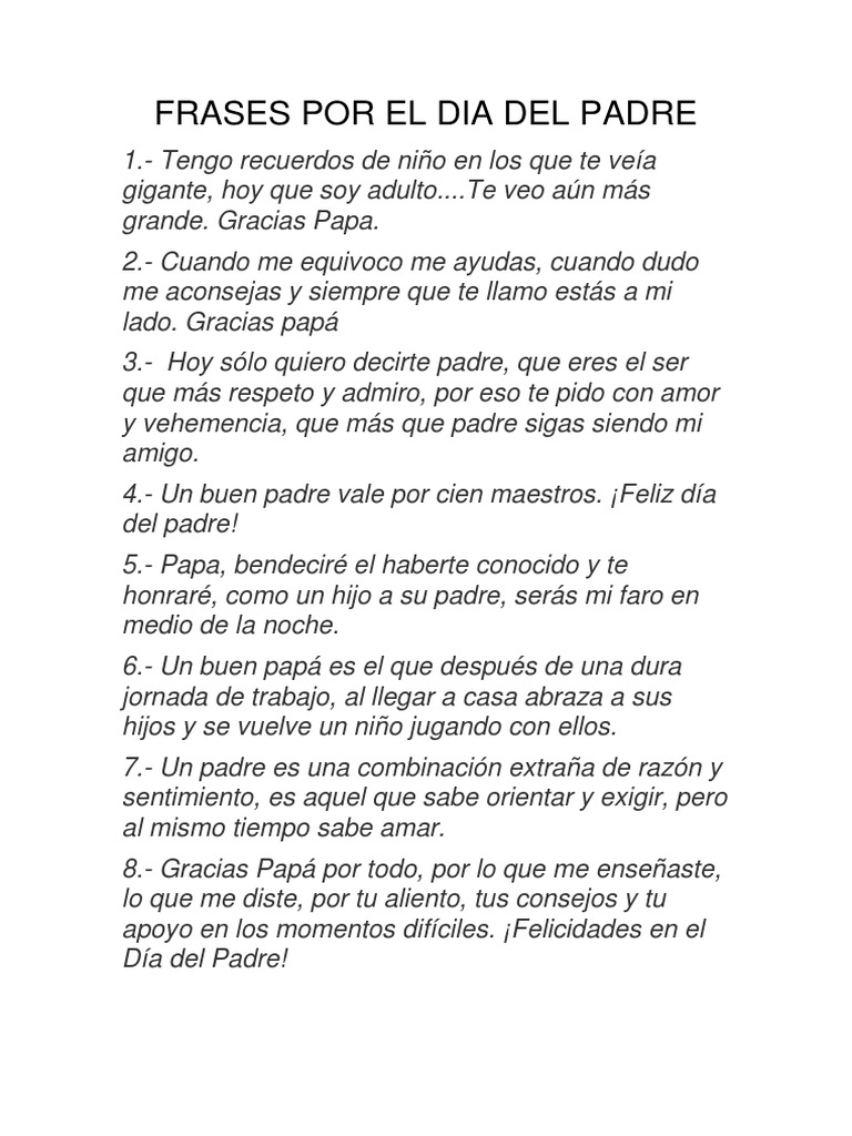 Frases Por El Dia Del Padre | PDF | Cocina, comidas y vino | Salud y  bienestar, image size:768x1024