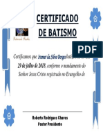 Certificado de Batismo