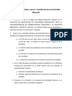 Proceso y Requisitos para La Constitución de Una Sociedad Mercantil