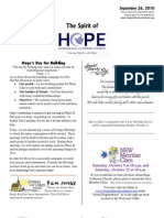 Sep 26 2010 Spirit of Hope Newsletter, Hope Evangelical Lutheran Church