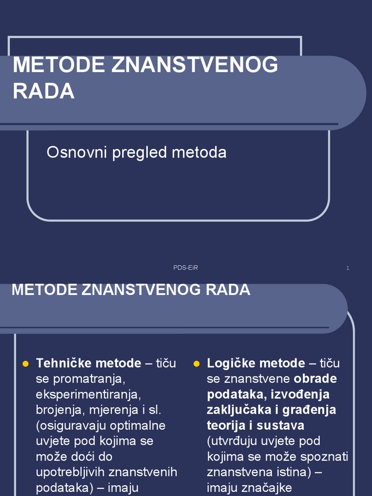 Metode Znanstvenog Rada | PDF