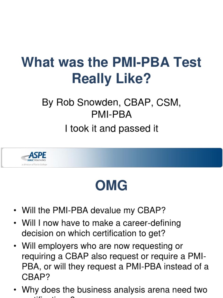 PMI-PBA Prüfungsaufgaben